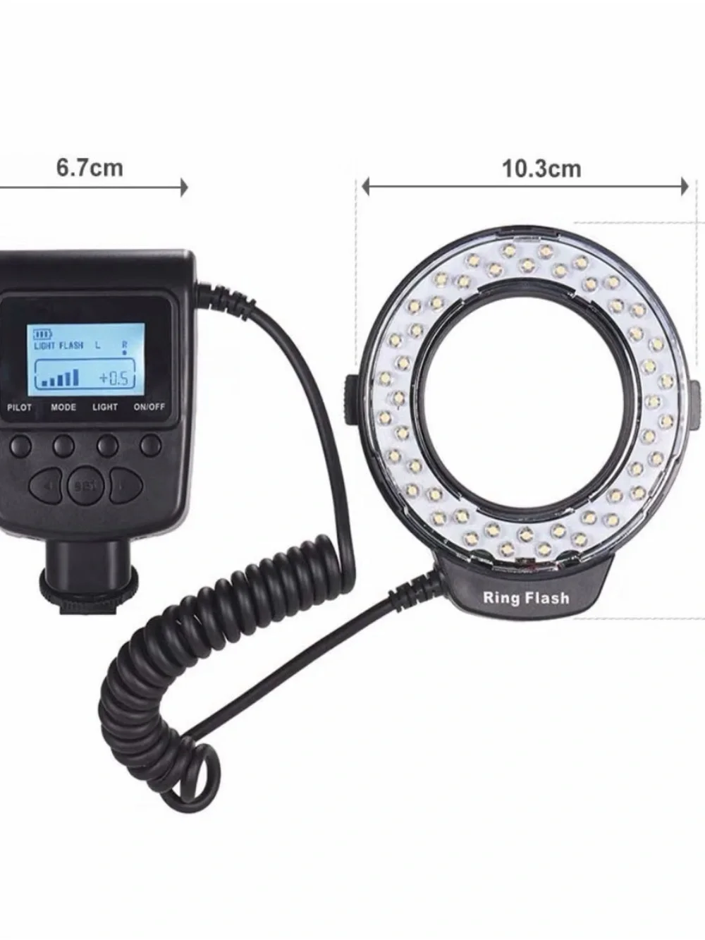 LED Macro Ring Flash for DSLR Cameras - Black
